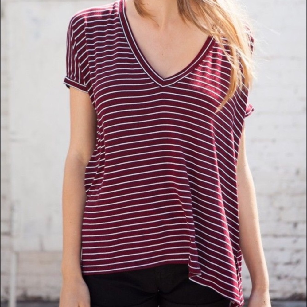 Brandy Melville Flowy Striped “Sheron” Tee